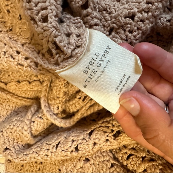 Spell Mirage Crochet Knit Midi Dress in walnut 🌰 XS - Picture 12 of 13